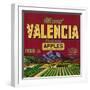 Mount Valencia Apple Label - Watsonville, CA-Lantern Press-Framed Art Print