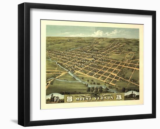 Mount Vernon, Ohio - Panoramic Map-Lantern Press-Framed Art Print