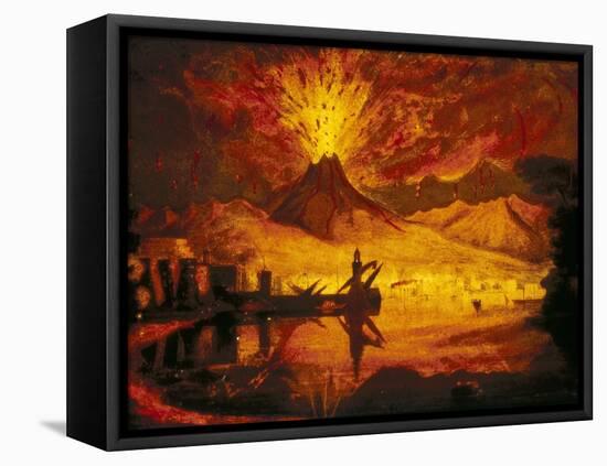 Mount Vesuvius, as Represented at the Surrey Zoological Gardens, London, 1837-null-Framed Stretched Canvas