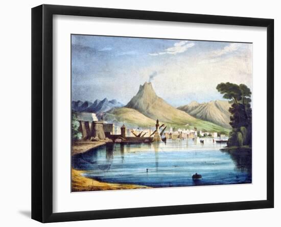 Mount Vesuvius, as Represented at the Surrey Zoological Gardens, Southwark, London, 1837-null-Framed Giclee Print