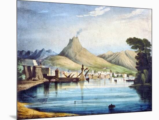 Mount Vesuvius, as Represented at the Surrey Zoological Gardens, Southwark, London, 1837-null-Mounted Giclee Print