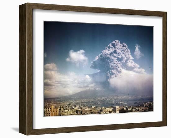 Mount Vesuvius Erupting-null-Framed Photographic Print