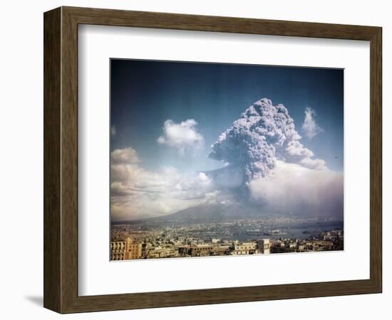 Mount Vesuvius Erupting-null-Framed Photographic Print