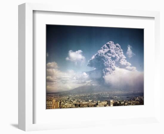 Mount Vesuvius Erupting-null-Framed Photographic Print