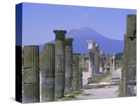 Mount Vesuvius Seen from the Ruins of Pompeii, Campania, Italy-Anthony Waltham-Stretched Canvas