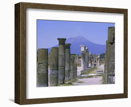 Mount Vesuvius Seen from the Ruins of Pompeii, Campania, Italy-Anthony Waltham-Framed Photographic Print