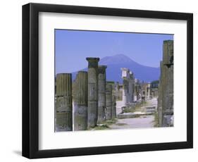 Mount Vesuvius Seen from the Ruins of Pompeii, Campania, Italy-Anthony Waltham-Framed Photographic Print