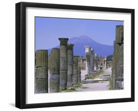 Mount Vesuvius Seen from the Ruins of Pompeii, Campania, Italy-Anthony Waltham-Framed Photographic Print