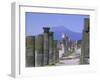 Mount Vesuvius Seen from the Ruins of Pompeii, Campania, Italy-Anthony Waltham-Framed Photographic Print