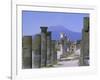 Mount Vesuvius Seen from the Ruins of Pompeii, Campania, Italy-Anthony Waltham-Framed Photographic Print