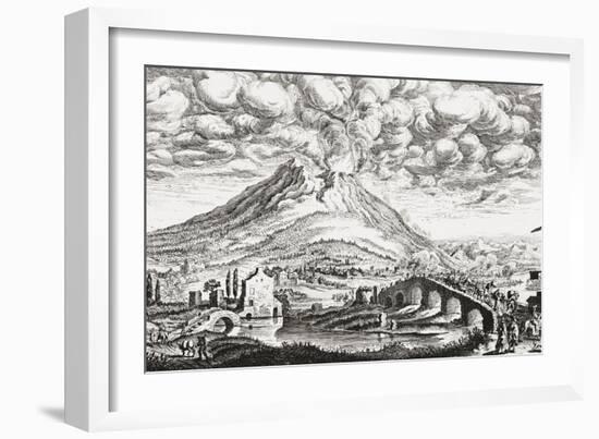 Mount Vesuvius volcano erupts, December 16, 1631-Joachim von Sandrart-Framed Giclee Print