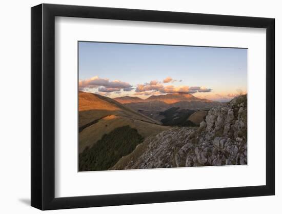 Mount Vettore at sunset, Sibillini Park, Umbria, Italy, Europe-Lorenzo Mattei-Framed Photographic Print