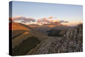 Mount Vettore at sunset, Sibillini Park, Umbria, Italy, Europe-Lorenzo Mattei-Stretched Canvas