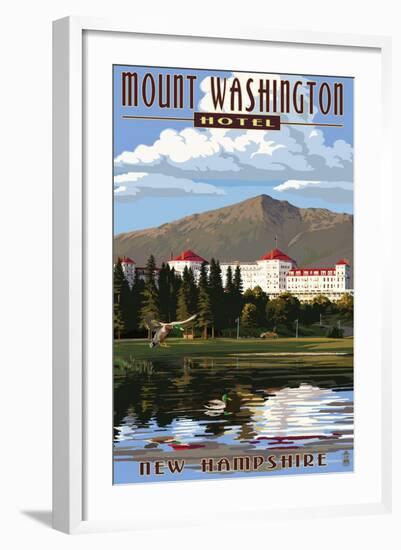 Mount Washington Hotel - Bretton Woods, New Hampshire-Lantern Press-Framed Art Print