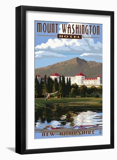 Mount Washington Hotel - Bretton Woods, New Hampshire-Lantern Press-Framed Art Print