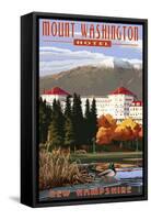 Mount Washington Hotel in Fall - Bretton Woods, New Hampshire-Lantern Press-Framed Stretched Canvas