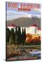 Mount Washington Hotel in Fall - Bretton Woods, New Hampshire-Lantern Press-Stretched Canvas