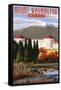 Mount Washington Hotel in Fall - Bretton Woods, New Hampshire-Lantern Press-Framed Stretched Canvas