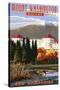 Mount Washington Hotel in Fall - Bretton Woods, New Hampshire-Lantern Press-Stretched Canvas