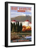 Mount Washington Hotel in Fall - Bretton Woods, New Hampshire-Lantern Press-Framed Art Print