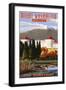 Mount Washington Hotel in Fall - Bretton Woods, New Hampshire-Lantern Press-Framed Art Print