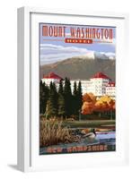 Mount Washington Hotel in Fall - Bretton Woods, New Hampshire-Lantern Press-Framed Art Print