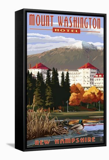 Mount Washington Hotel in Fall - Bretton Woods, New Hampshire-Lantern Press-Framed Stretched Canvas