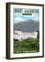 Mount Washington Hotel in Spring - Bretton Woods, New Hampshire-Lantern Press-Framed Art Print