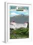 Mount Washington Hotel in Spring - Bretton Woods, New Hampshire-Lantern Press-Framed Art Print