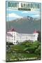 Mount Washington Hotel in Spring - Bretton Woods, New Hampshire-Lantern Press-Mounted Art Print