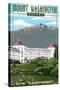 Mount Washington Hotel in Spring - Bretton Woods, New Hampshire-Lantern Press-Stretched Canvas