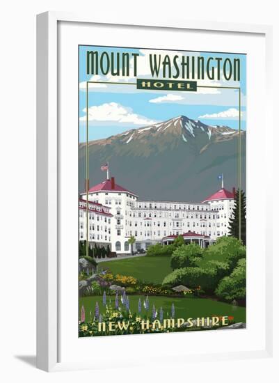 Mount Washington Hotel in Spring - Bretton Woods, New Hampshire-Lantern Press-Framed Art Print