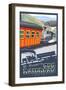 Mount Washington, New Hampshire - Cog Railroad-Lantern Press-Framed Art Print