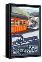 Mount Washington, New Hampshire - Cog Railroad-Lantern Press-Framed Stretched Canvas