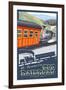 Mount Washington, New Hampshire - Cog Railroad-Lantern Press-Framed Art Print