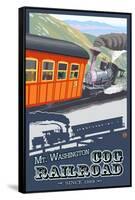 Mount Washington, New Hampshire - Cog Railroad-Lantern Press-Framed Stretched Canvas