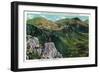 Mount Washington, NH - The Great Gulf of the Presidential Range View-Lantern Press-Framed Art Print