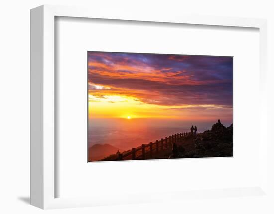 Mount Zao San, sunrise, Yamagata prefecture, Honshu, Japan-Christian Kober-Framed Photographic Print