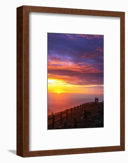 Mount Zao San, sunrise, Yamagata prefecture, Honshu, Japan-Christian Kober-Framed Photographic Print