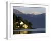 Mountain and Houses Reflecting in Fjord Waters, Norway-Michele Molinari-Framed Premium Photographic Print