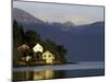 Mountain and Houses Reflecting in Fjord Waters, Norway-Michele Molinari-Mounted Premium Photographic Print
