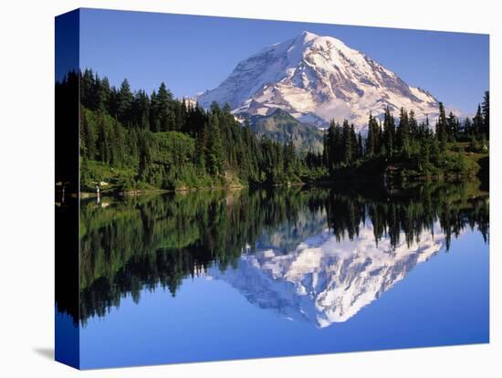 Mountain and Reflection-John Luke-Stretched Canvas