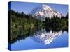 Mountain and Reflection-John Luke-Stretched Canvas