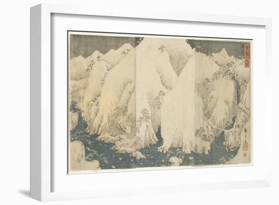 Mountain and River at Kiso Pass, August 1857-Utagawa Hiroshige-Framed Giclee Print
