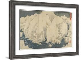 Mountain and River at Kiso Pass, August 1857-Utagawa Hiroshige-Framed Giclee Print