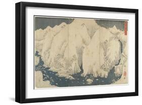 Mountain and River at Kiso Pass, August 1857-Utagawa Hiroshige-Framed Giclee Print