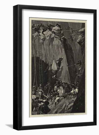 Mountain Battery Climbing a Pass, Hoisting Mules Up a Precipice-null-Framed Giclee Print