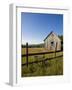 Mountain bike and barn on Birch Hill, New Durham, New Hampshire, USA-Jerry & Marcy Monkman-Framed Photographic Print