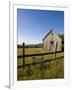 Mountain bike and barn on Birch Hill, New Durham, New Hampshire, USA-Jerry & Marcy Monkman-Framed Photographic Print