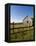 Mountain bike and barn on Birch Hill, New Durham, New Hampshire, USA-Jerry & Marcy Monkman-Framed Stretched Canvas